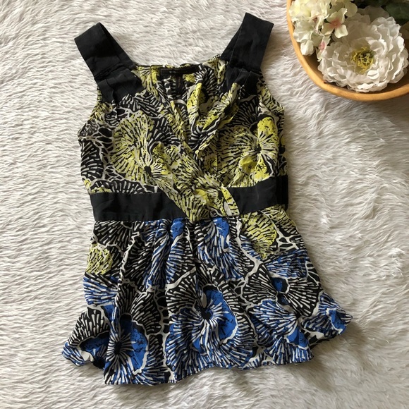 BCBGMaxAzria Tops - BCBGmaxazria Silk Colorful Blouse